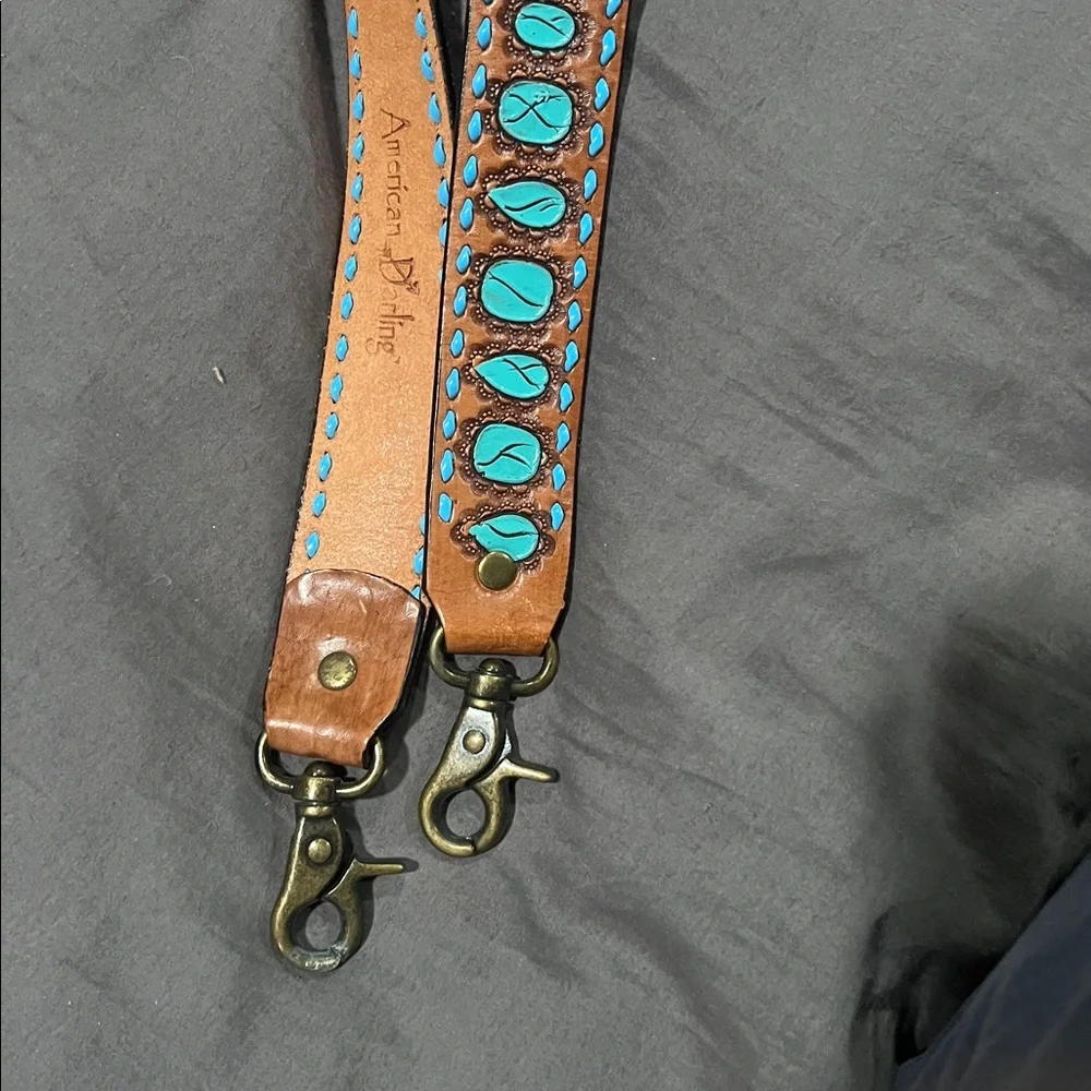 American Darling Brown Leather Strap with Turquoise Accents - Picture 5 of 5